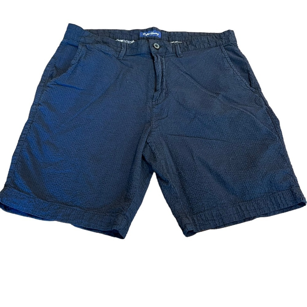 English Laundry Men’s Blue Seersucker Flat Front Shorts Size 34W